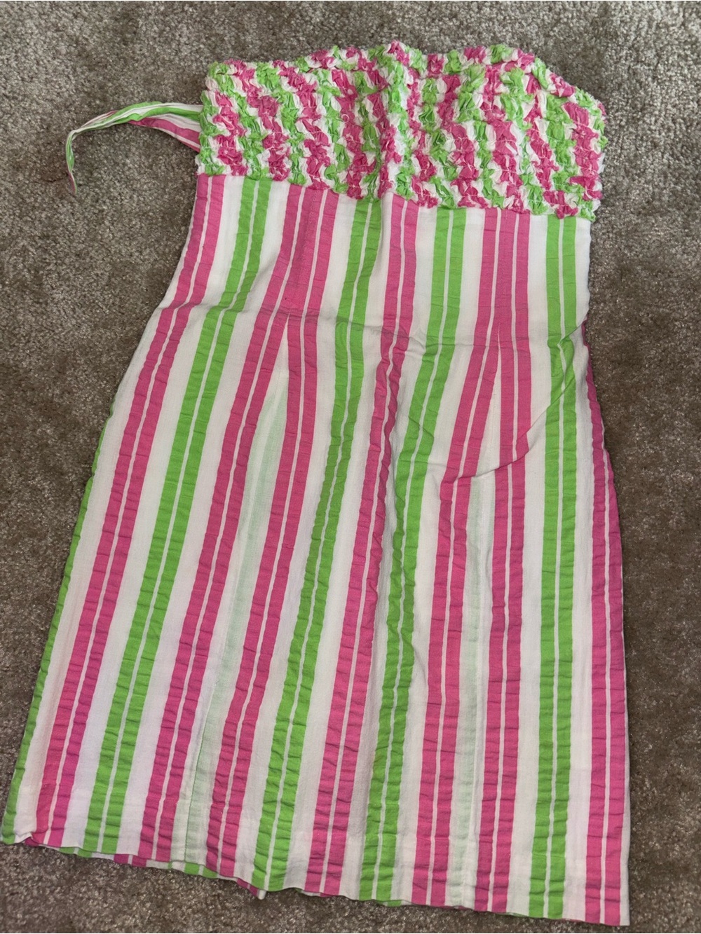 Lilly Pulitzer Pink, Green & White Strapless Sundress